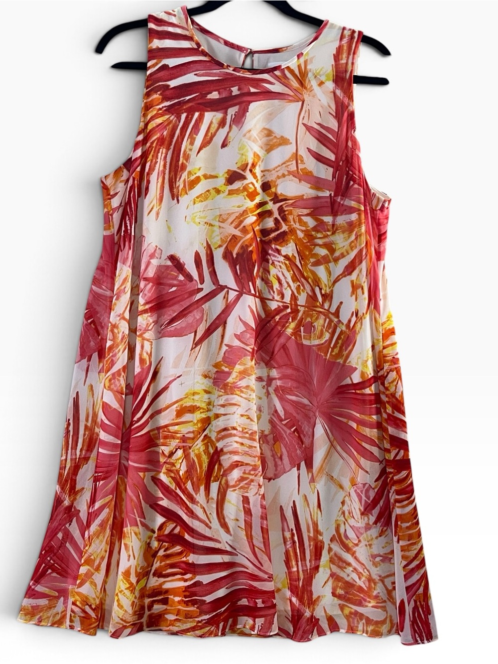 Calvin Klein Tropical Palm Print Dress Size petite